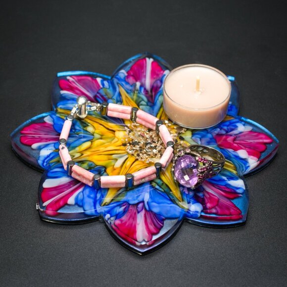 Star Flower Vanity Tray | Jewelry Display Tray | 3D Flower Bloom Tray - Picture 3 of 3